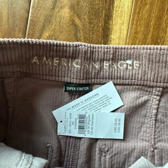 NWT American Eagle Super Stretch Mauve Corduroy Skirt size 00 - Picture 3 of 4